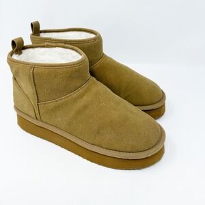 American Eagle The‎ Hangout Platform Bootie Tan 9